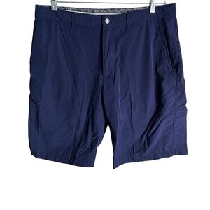 QED Style Navy Blue Nylon Golf Shorts